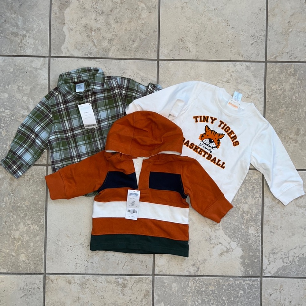 Boy NWT Gymboree lot of 3 shirts size 12-18 months